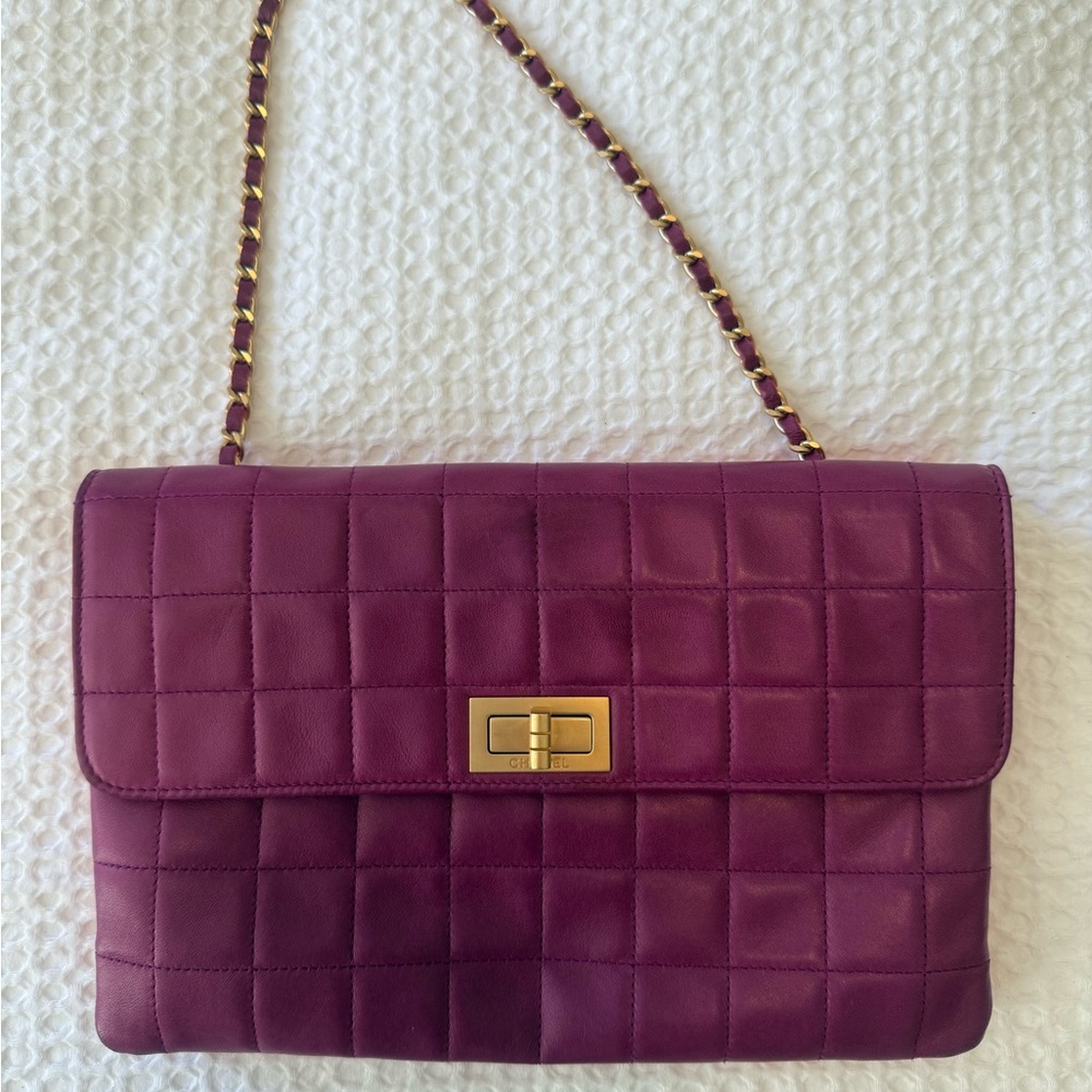 Chanel Re-Issue Choco Bar Purple Orange Quilted Women's Bag